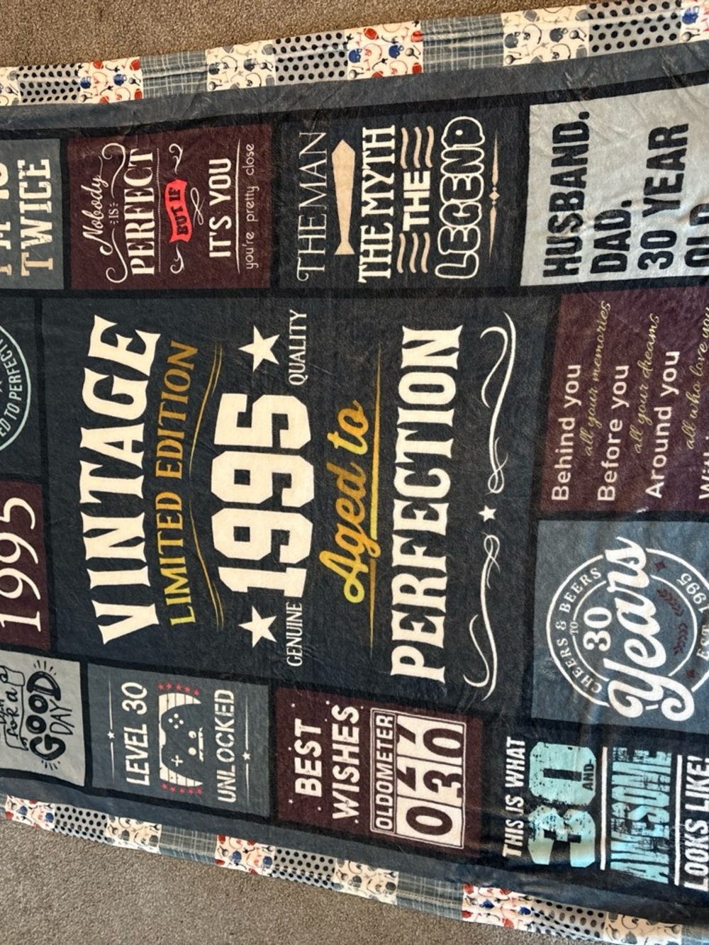 Vintage 1995 Aged to Perfection Wall Tapestry - Multicolor